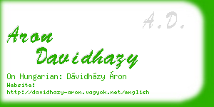 aron davidhazy business card